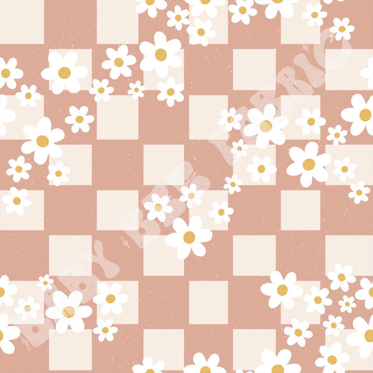 Check Beige Flowers