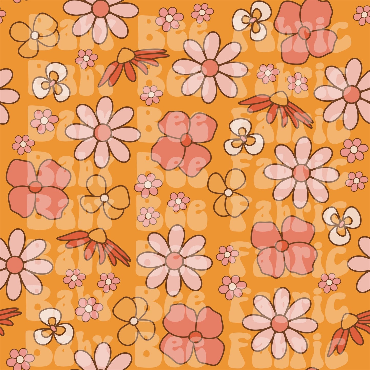 Peach Orange Floral