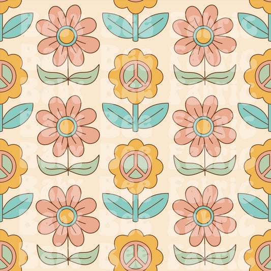 Muted Lined Flowers