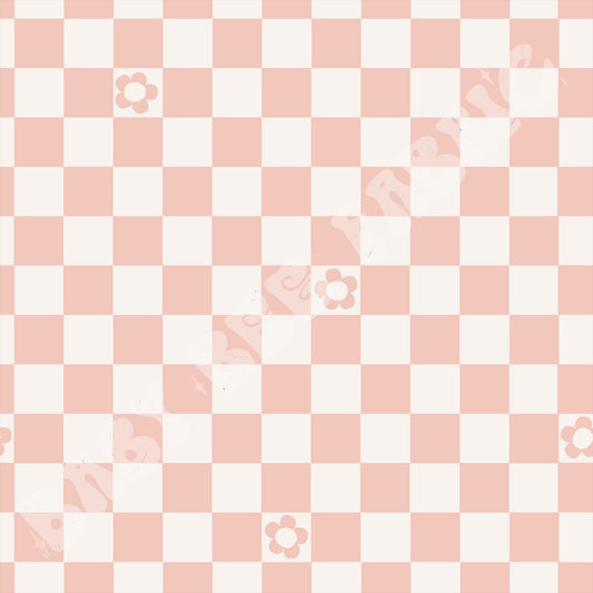 Peach Floral Check