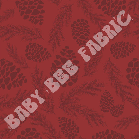 Red Monochrome Pinecones