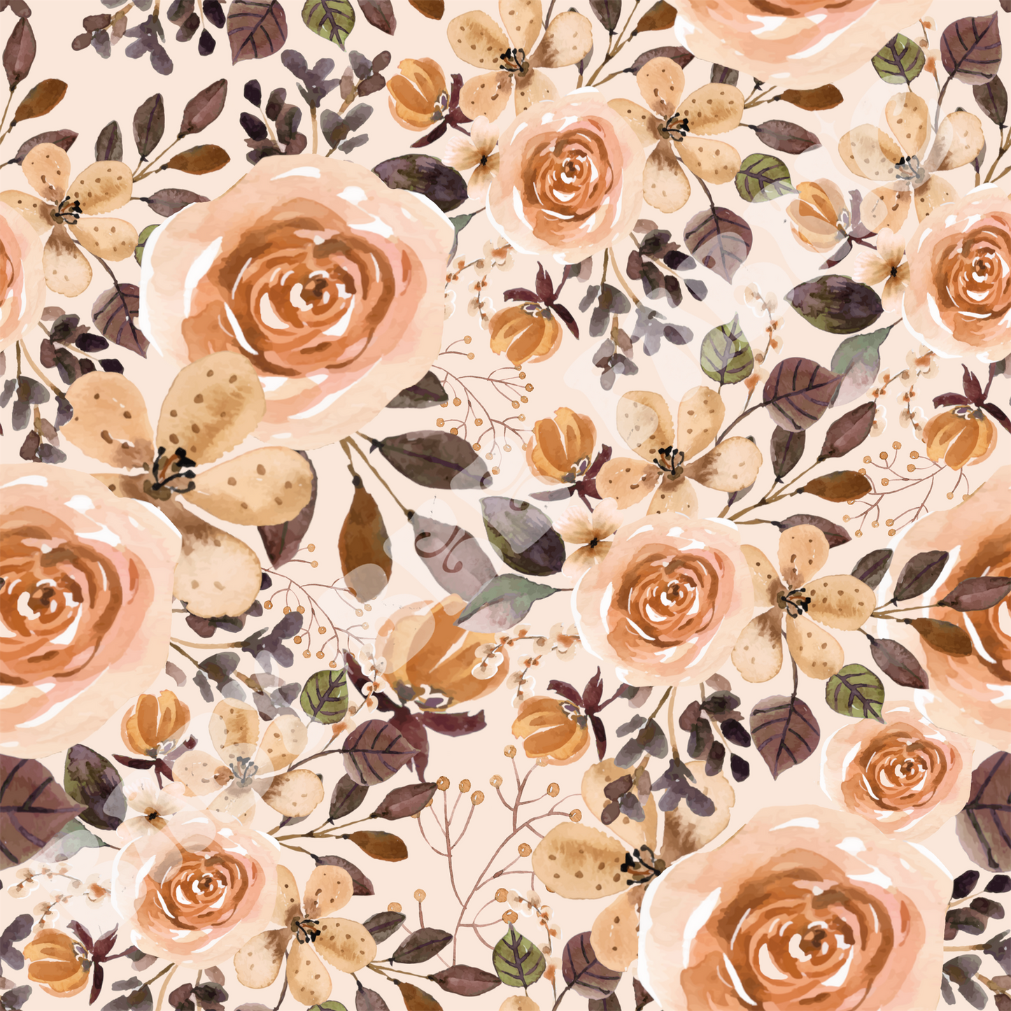Tan Watercolor Floral