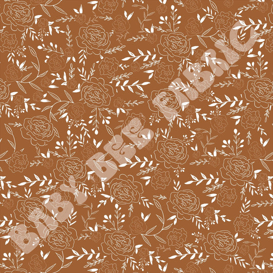 Rust Line Floral