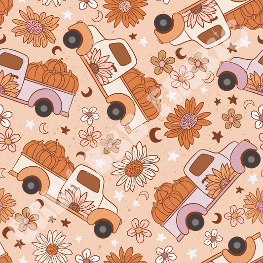 Fall Floral Pumpkin Truck