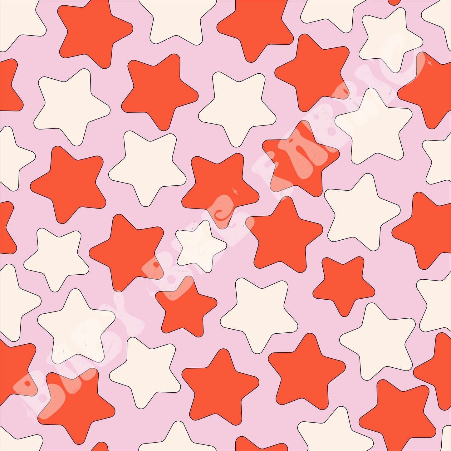 Red, white and pink stars