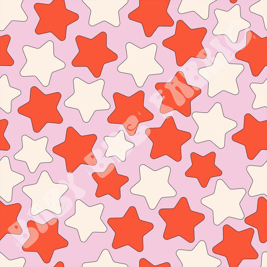 Red, white and pink stars