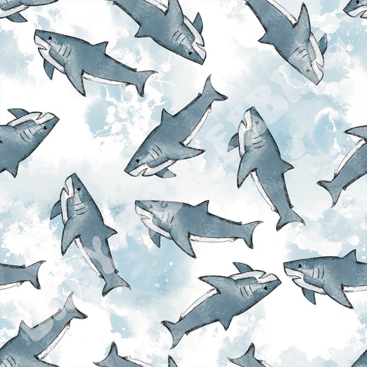 Watercolor Sharks