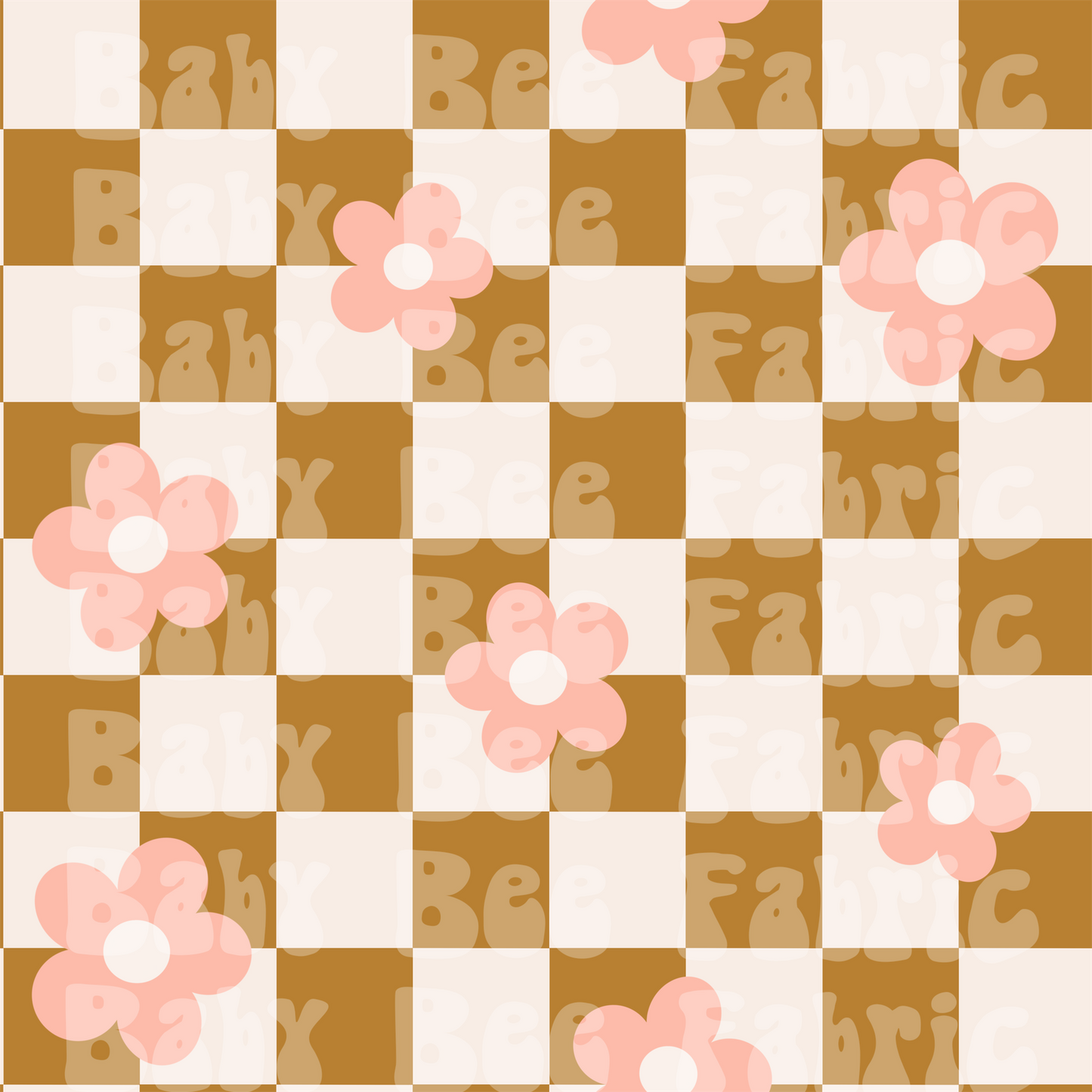 Pink Flowers on Mustard