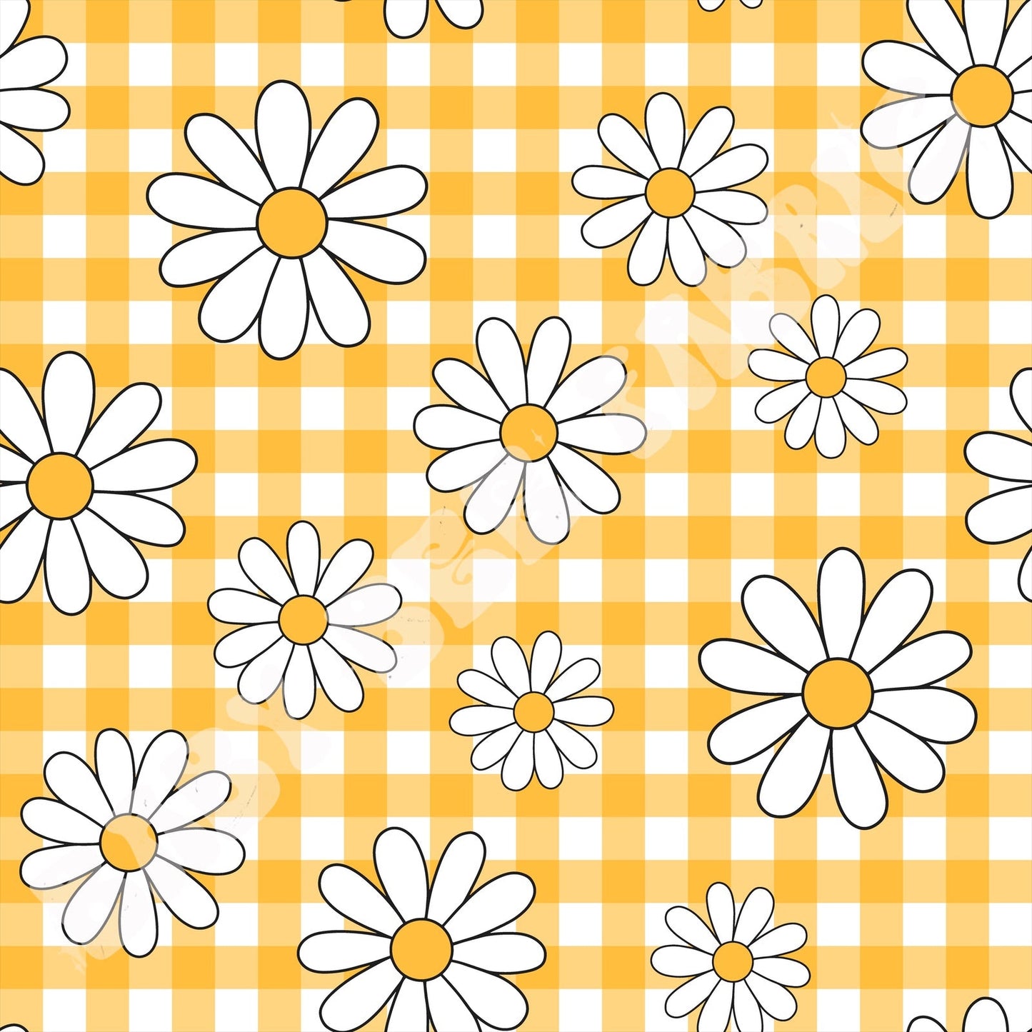 Yellow Gingham Daisy