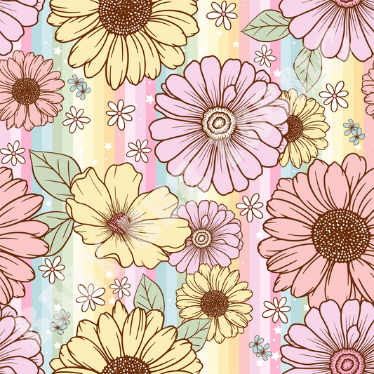Pastel Floral Stripes