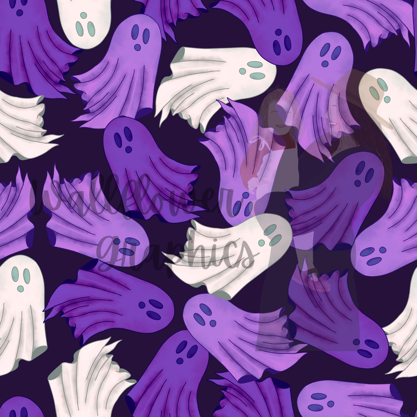 Purple & White Ghosts