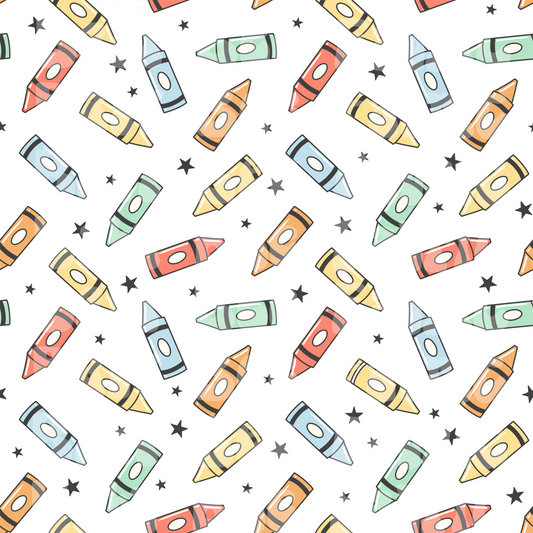 Crayons On White