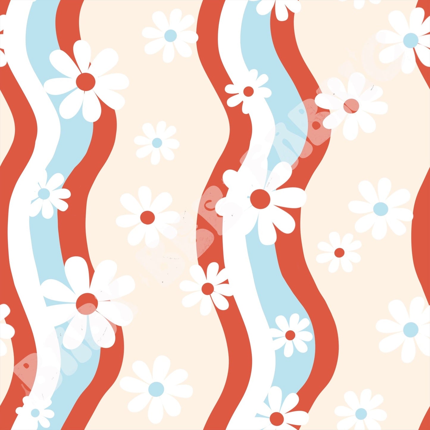 Floral RWB Groovy Stripes