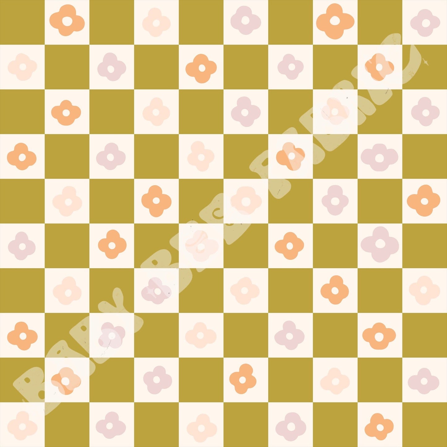 Floral Green Checks