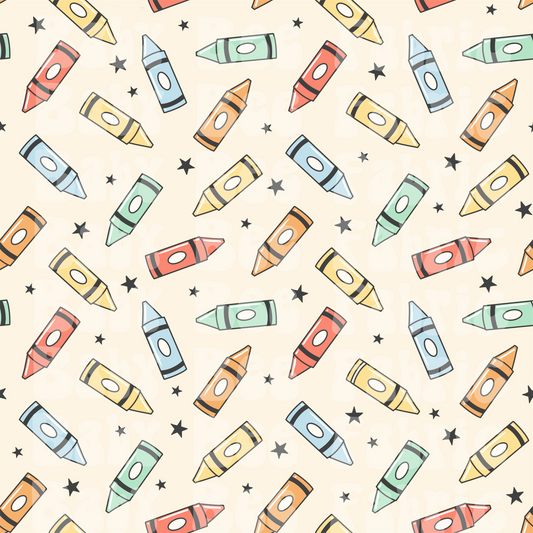 Crayons On Tan