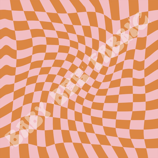 Pink Wavy Check