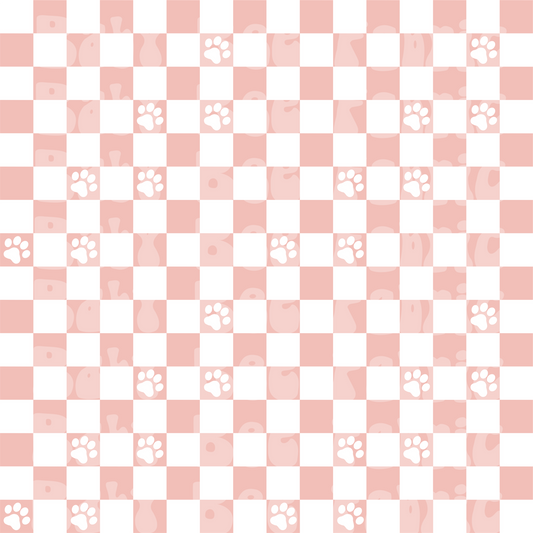 Paw Checker Pink