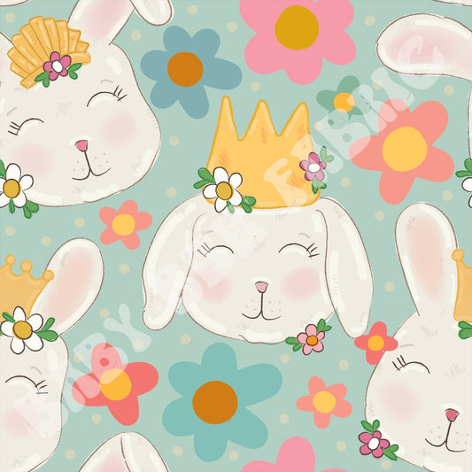 Bunny Floral Princess Blue