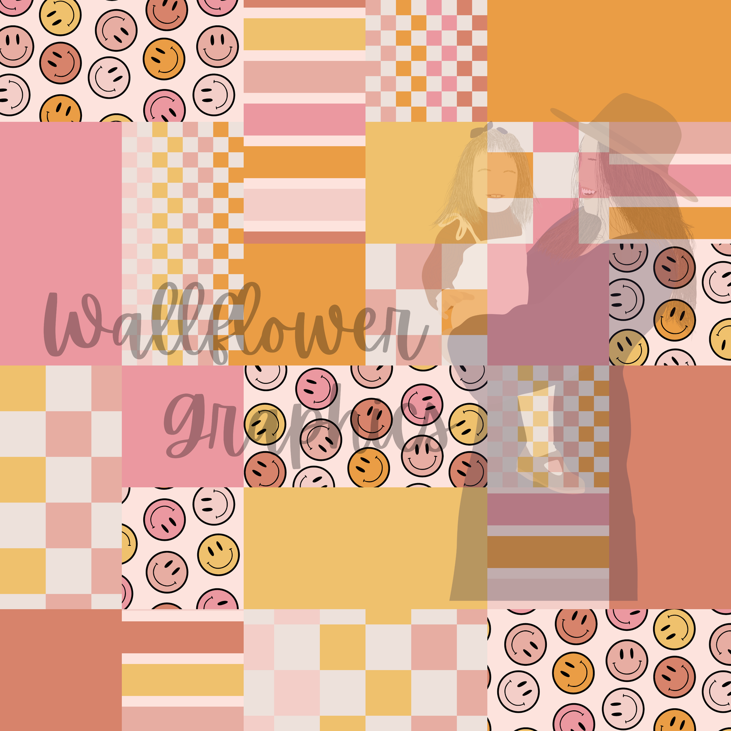 Pink & Yellow smiles patchwork