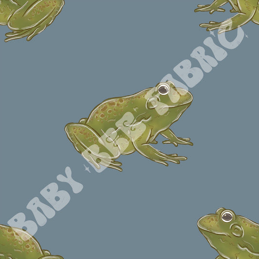 Frogs on blue