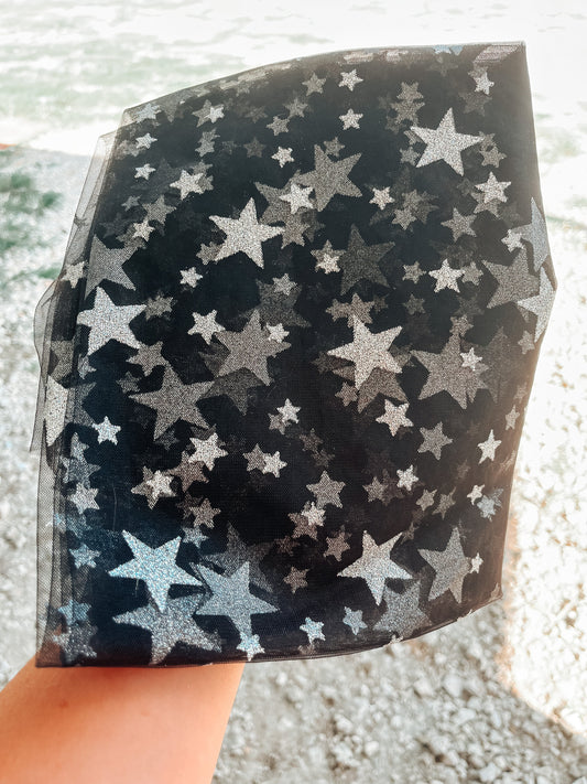 Black and Silver Star Mesh