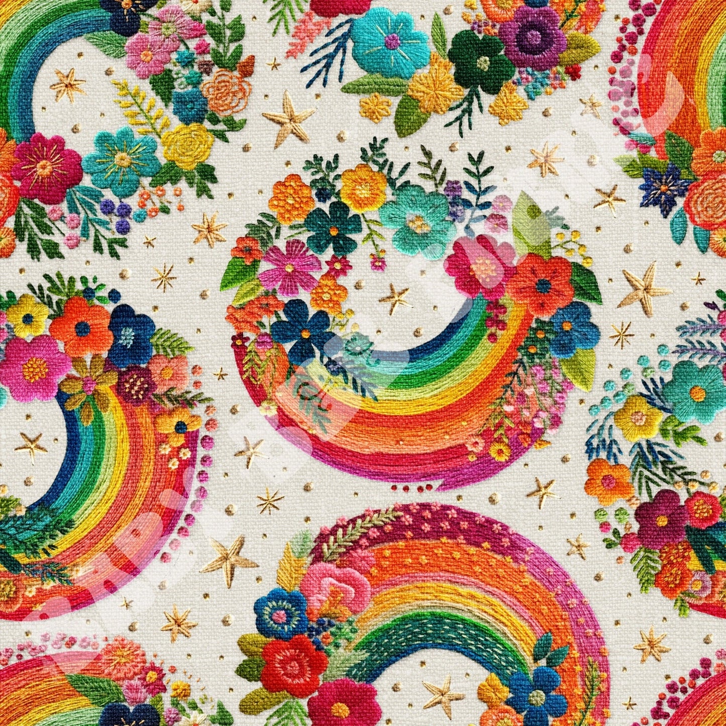 Floral Rainbow Embroidery