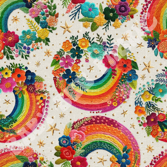 Floral Rainbow Embroidery