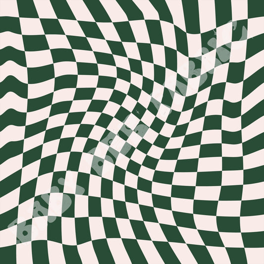 Green Wavy Check