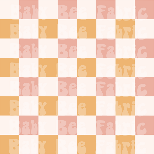 Peach and Orange Check