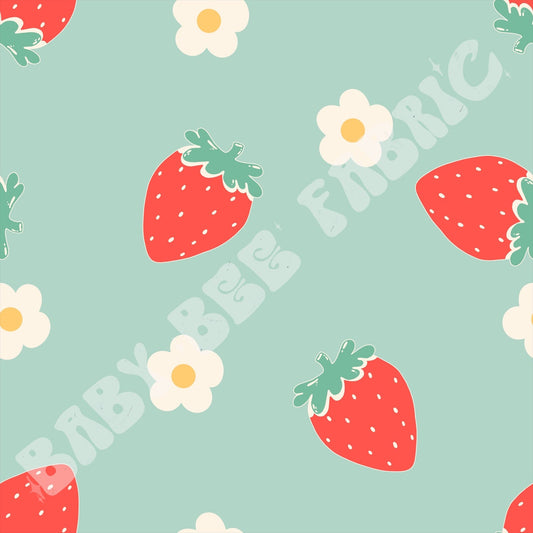 Blue Floral Strawberries