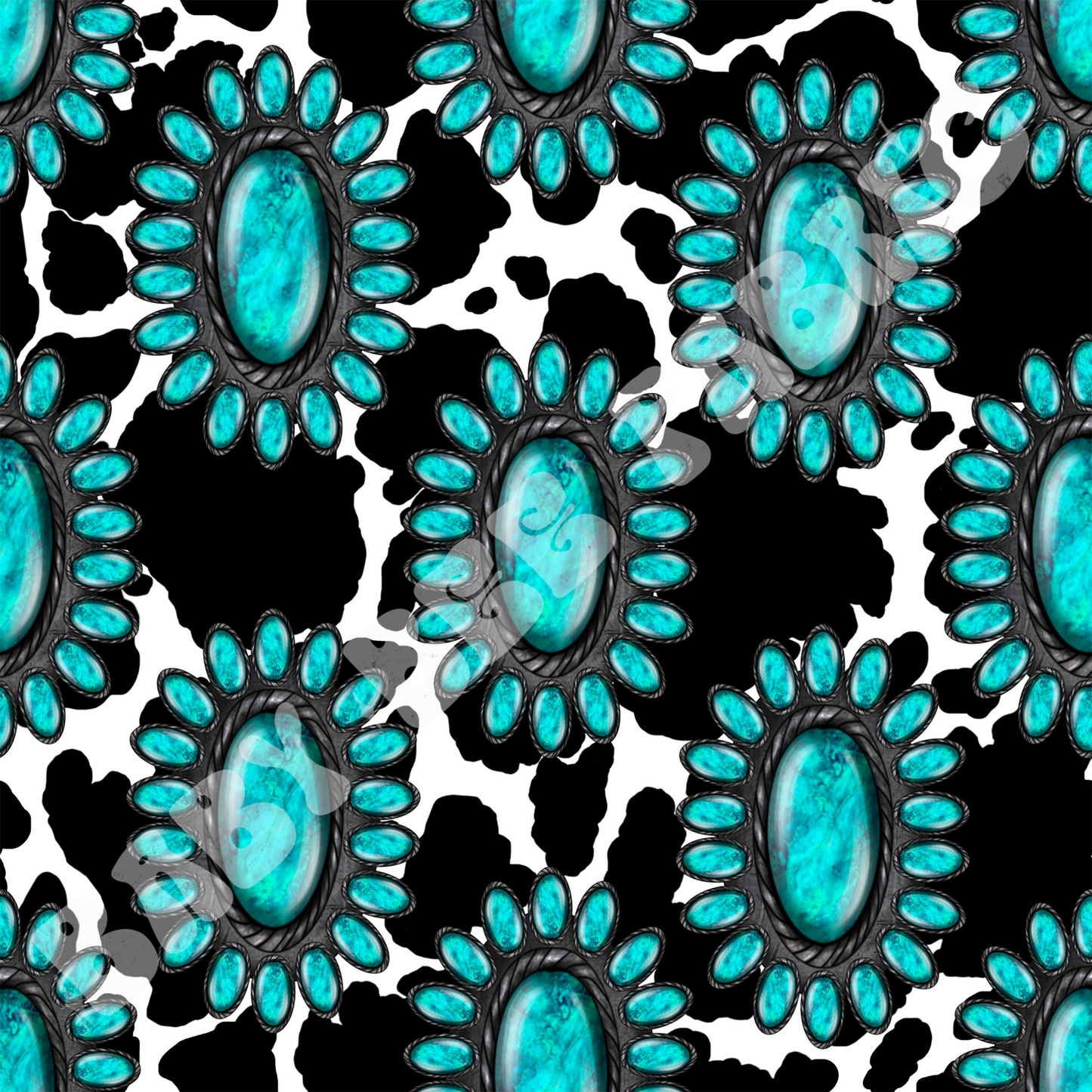 Cow Print Turquoise (digital paper)