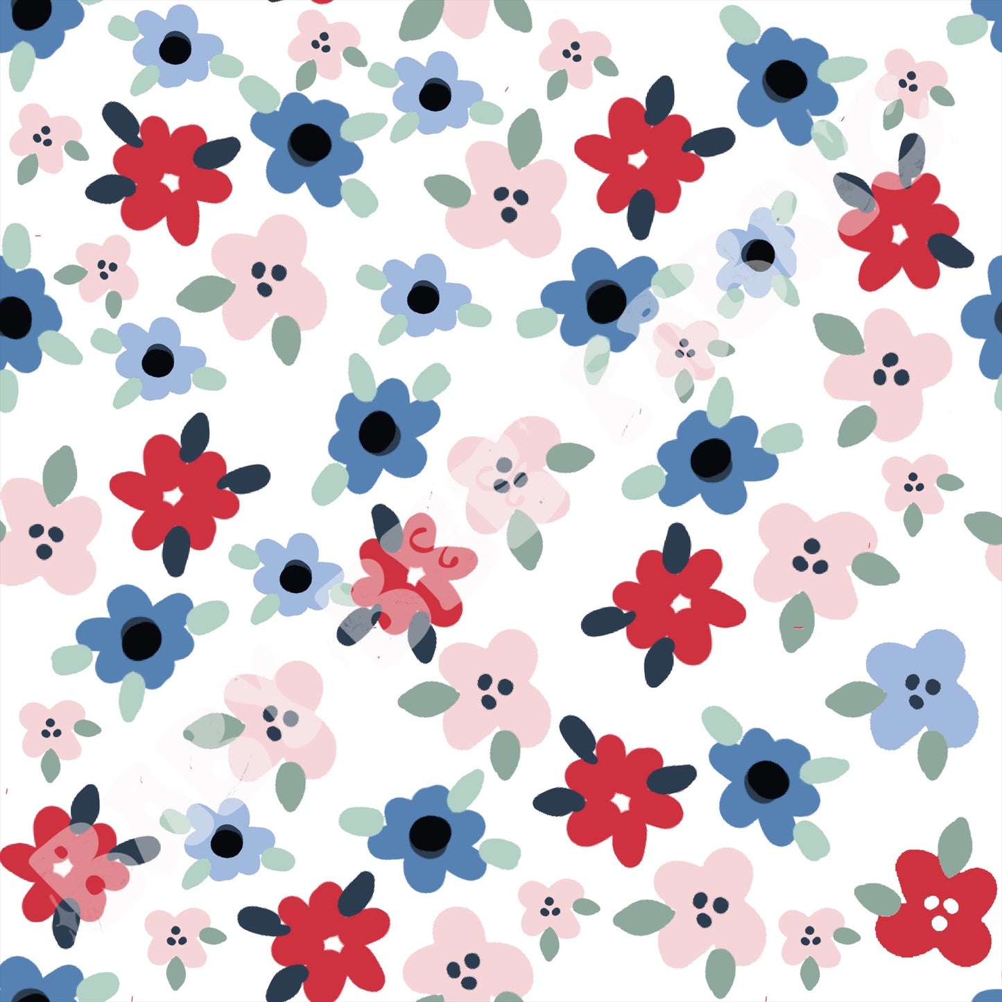 Red, White, and Blue Bubble Floral