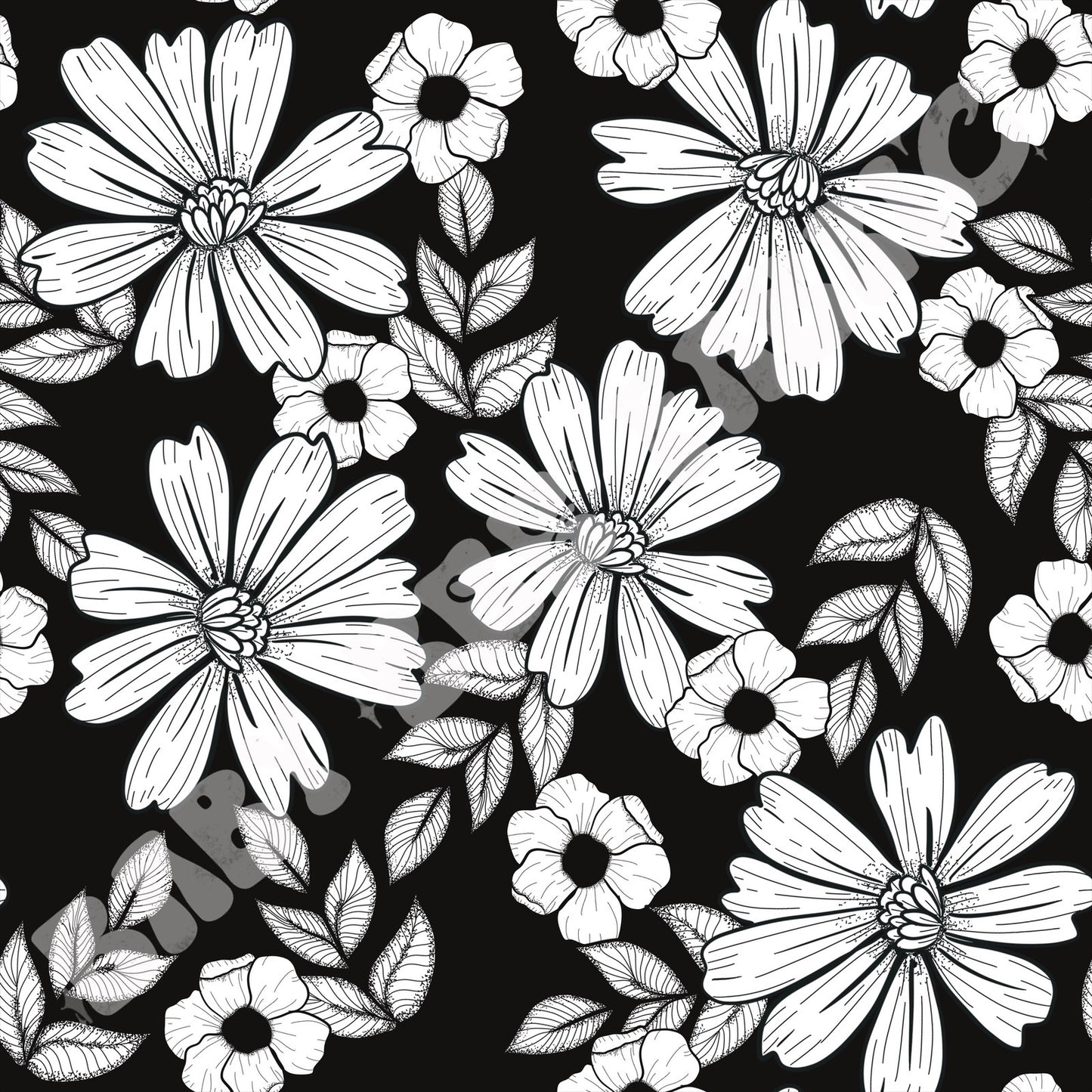 Black and White Floral