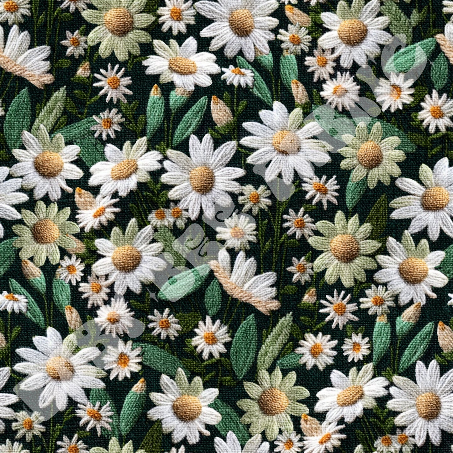 White Daisy Floral Embroidery