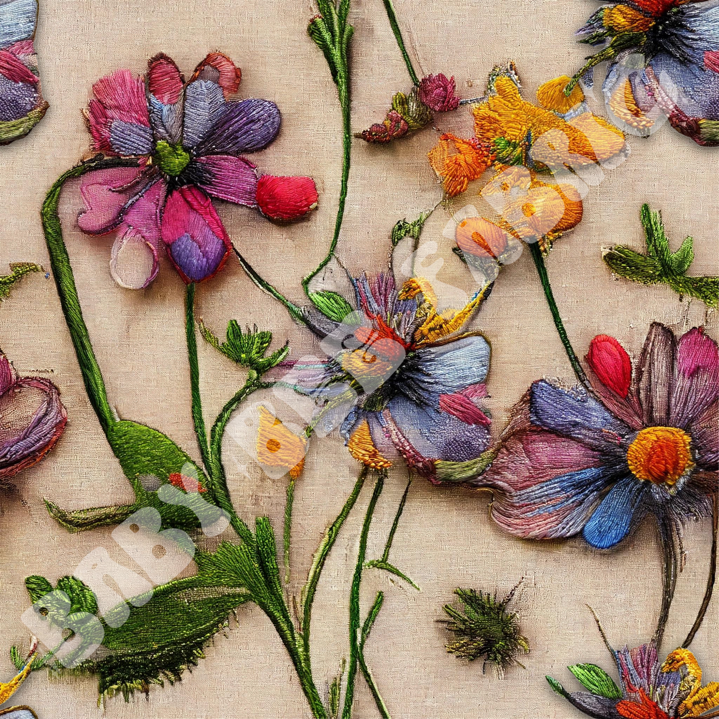 Floral Stem Embroidery