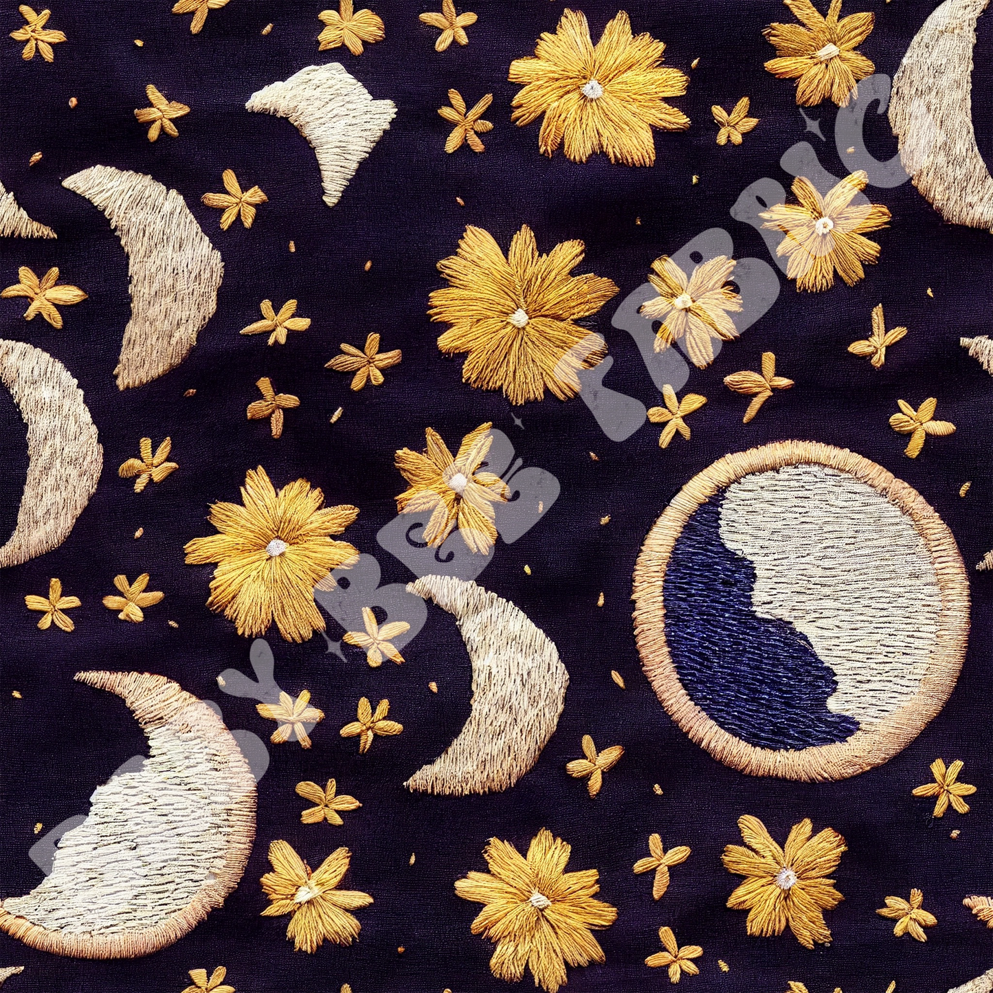 Floral Night Sky Embroidery